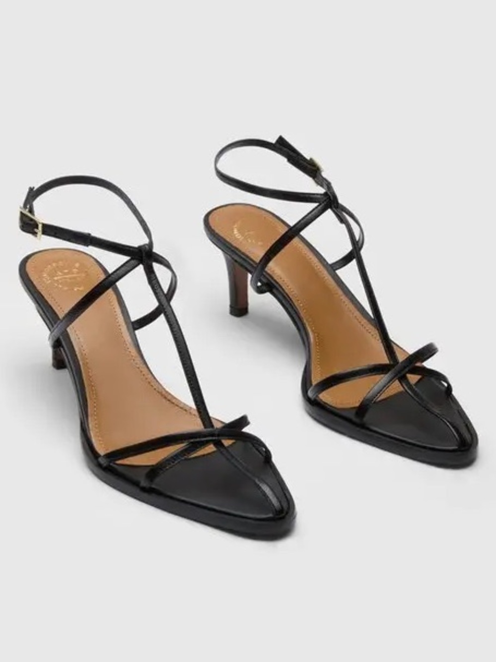 ATP ATELIER  Torno Nappa Strappy Heeled Sandals Black Size 8